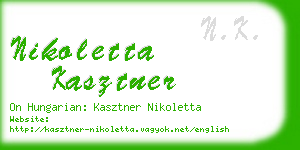 nikoletta kasztner business card